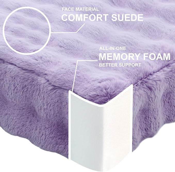 2 Pcs High Density Foam Floor Pillow - Upgraded Large Pillows Seating for Adults - Outdoor Floor Cushion with Soft Tufted Cover - Yoga Pillows for Sitting On Floor - 22 Inch Light Purple