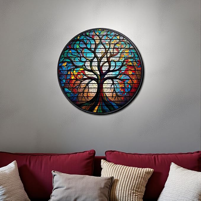 Tree Of Life, Carved Wood Wall Art, 3D Wall Decor, Home Decor, Housewarming Gift, Wall Hangings, Round Wall Art, Wooden Wall Decor,Home Art, Home Decor