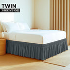Utopia Bedding Twin Elastic Bed Ruffle - Easy Wrap Around Ruffle - Microfiber Bed Skirt with Adjustable Elastic Belt 16 Inch Tailored Drop - Hotel Quality Bedskirt, Fade Resistant (Twin, Grey)