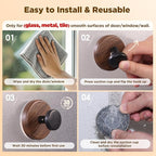 OUTXE Wreath Hanger for Front Door, Heavy Duty Suction Cup Reef Hook for Glass Window/Over Door/Outdoor, Christmas/Thanksgiving/Halloween/July 4th/Easter/Valentine/Fall/Summer/Spring (Walnut, 4-Pack)
