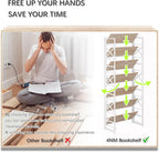 4NM 7 Tiers No Assembly Book Shelves, 72.4" H Folding Bookshelf Bookcase Open Industrial Foldable Shelves for Bedroom, Living Room, Home Office - Natural White
