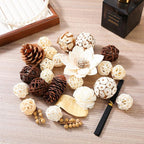 Fall Potpourri Bowl Fillers | Dried Flowers | Fragrance Sachet of Petal | Vase Decor | Home Fragrance for Bathroom Bedroom Living Room Office (White)