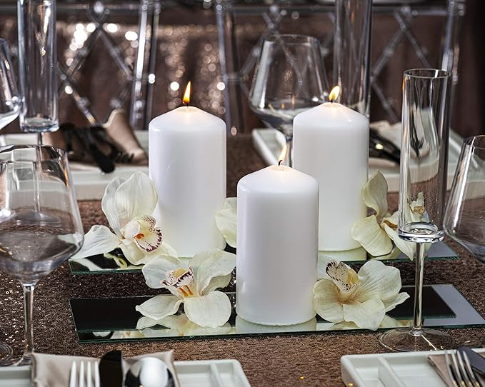 BOLSIUS 12 White Pillar Candles Bulk - 2.3 x 4.7 Inches Unscented Candle Set - 33 Hours Clean Burning - No Palm Oil - 0% Animal Fat - Premium European Quality - Party, & Special Occasion Candles