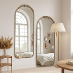 Besdomus Large Gold Floor Mirror: 56"x 21" Vintage Full Length Mirror - Traditional Ornate Baroque Antique Body Mirrors for Bedroom/Cloakroom/Entryway/Hallway/Wall - Home Decor for Living Room