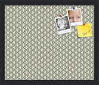 PinPix 18x15 Inch Cork Bulletin Board. This Decorative Framed Pin Board Comes with Yellow and Blue Waves Design and a Satin Black Frame. Ideal for Home Office Decor or Message Board (PinPix-321)