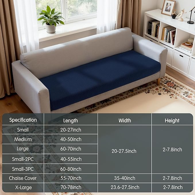 Hokway Stretch Couch Cushion Slipcovers X-Large Reversible Cushion Replacement Slipcovers Sofa Cushion Covers
