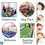 KIDCARPET.COM Raceway Rug 6' x 8'6" Oval, Educational Classroom Rug, Kids Learning Play Mat | Area Rug for Bedroom or Playroom