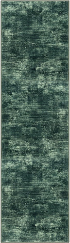 IOHOUZE Abstract Runner Rug 3x10 Ft Washable Runners for Hallways, Non Slip Kitchen Runner Printed Faux Wool Entryway Runner Indoor, Modern Abstract Floor Carpet for Hall Bedroom, Dark Green