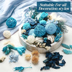 Nuanchu 2 Pack Decorative Balls Potpourri Bowl Filler Decor Natural Vase Bowl Filler Assorted Spherical Rattan Twigs Wicker Balls for Home Decor Centerpiece, No Scent(Blue Series,Charming Style)