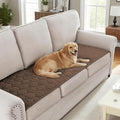 H.VERSAILTEX Couch Cover Chenille Pet Fuzzy Sofa Covers for 3 Cushion Couch Anti Slip Washable Sofa Slipcovers with Strap Soft Couch Protector Cover for Dogs Cats Kids(27.6" x 71", Coco Mocha)