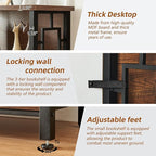 HOMISSUE Book Shelf, 3 Tier Small Bookshelf with Storage, Engineered Wood and Metal Shelf Bookcase, Low Short Bookcases for Small Space, Living Room, Bedroom, Office, Rustic Brown
