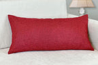 Aiking Home Woven Fine Faux Linen Throw Pillow Cover, Size 12"x24", Burgundy