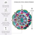 Hanging Wind Spinners for Yard and Garden Mandala Purple Star,Kinetic Wind Spinners Outdoor Worth Gift Christmas Decorations,12Inch Stainless Steel Wind Spinner for Outdoor&Indoor Decor