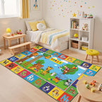 Upgrade Ultra Non Slip Kids ABC Rug for Kids Playroom – 3x5 Washable Alphabet Educational Learning Play Mat for Toddlers Baby, Colorful Carpet with Animals for Nursery, Classroom & Bedroom, 36"x60"
