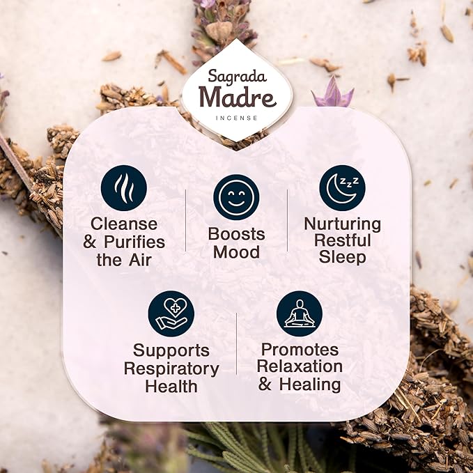 Sagrada Madre 9 pcs Wildly Harvested - White Sage Incense Sticks, 7" Long - Thick Aromatic Incense Sticks (45-55 min Burning Time) to Neutralize Negative Energies & Harmonizing Spaces -Pack x 3
