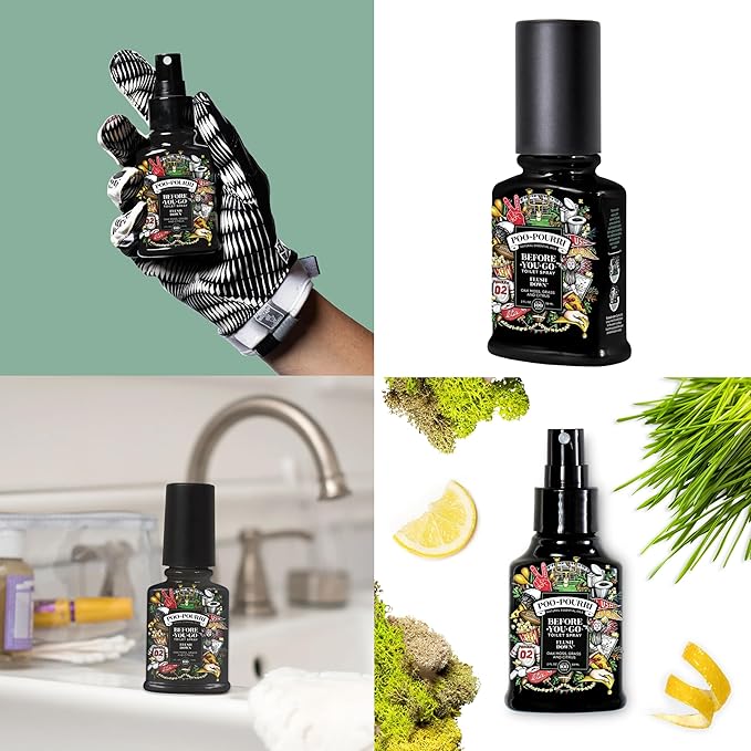 Poo-Pourri Before You Go Toilet Spray 5 Pack Set 2 oz Bottles, Peaches And Cream, Fir Flush, Flush Down, Berry and Bright, Balsam Bum Set