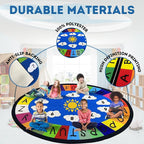 Genki - Classroom Rug for Kids - Education Classroom Carpet for Children - Colorful Seating Area - Large Elementary Classroom Rugs - Kids Seating for School Playroom | Oval 9'9"x6'6"