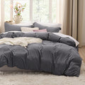 Bedsure Dark Grey Duvet Cover King Size Only - Prewashed Cotton-Like Polyester Extra Soft All Season Bedding, Includes 1 Duvet Cover 104x90 Inches with Zipper Closure, Comforter Not Included