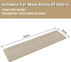 PURE ERA Carpet Stair Treads Tape Free Non Slip Indoor Stair Carpet Stair Protectors Pet-Friendly Non-Slip Skid Resistant Washable Reusable 8" x 30"(2 Pieces,Cream Gray Mini-Diamond Trellis)