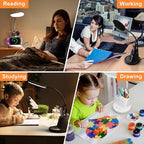 Desk Lamp with Wireless Charger, LED Desk Lamp for Home Office with Pen Holder, Dimmable Eye-Caring Study Desk Light Flexible Arm 3 Color Modes for College Dorm, 800 Lumens CRI 90