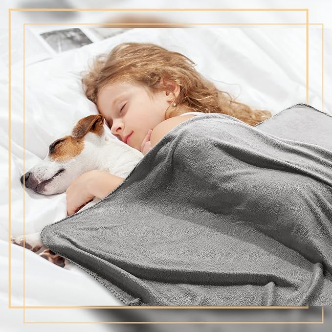 Newwiee 15 Pack Fleece Blankets Bulk 50 x 60 Inch Double Sided Ultra Soft Fleece Throw Blankets Bulk Lightweight Warm for Airplane Home Office Wedding Gifts Outdoor Use (Gray)