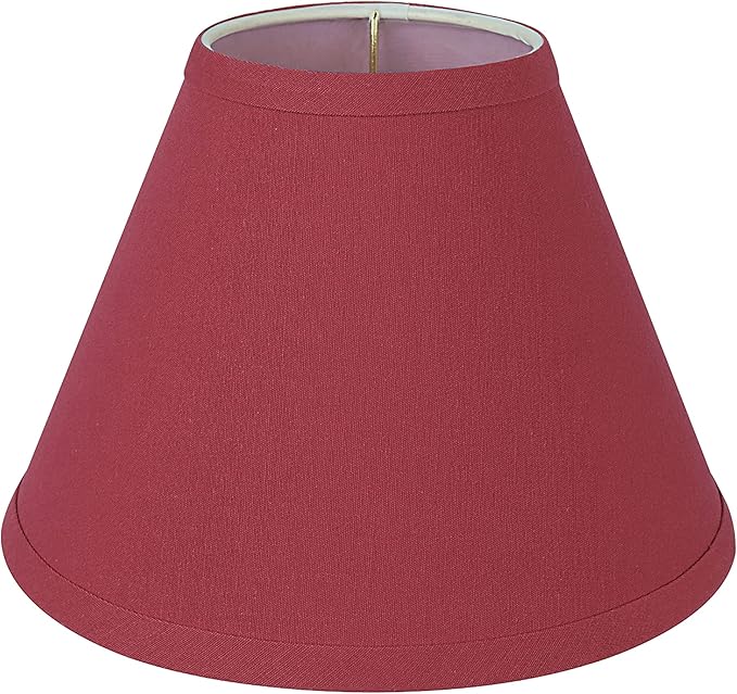 Aspen Creative 58755, Hardback Empire Transitional UNO Lamp Shade, Blood Red, 4" Top x 10" Bottom x 7" Slant Height, Slip UNO 33mm