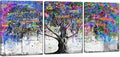 Novatique Banksy Canvas Wall Art Colorful Tree Wall Art Abstract Graffiti Poster Print Modern Street Inspirational Graffiti Decor Painting for Living Room Bedroom,12" x 16" x 3Pcs