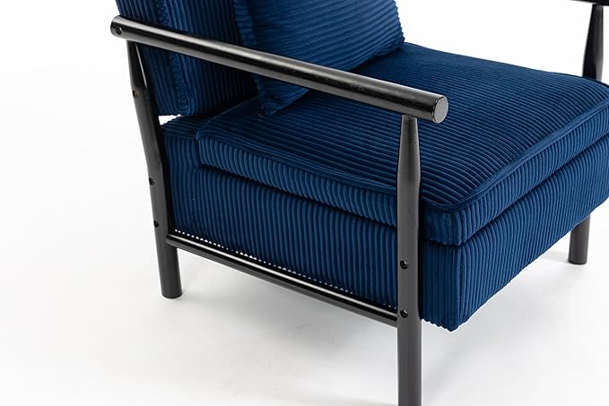 KEIKI Mid Century Modern Accent Chair with Storage, Reading Chair with Wooden Arms and Lift-up Seat for Organization