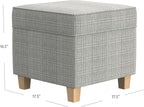 Homepop Home Decor | K7342-F2428 | Classic Square Storage Ottoman with Lift Off Lid- Sage Mini Grid Pattern