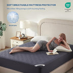 BEDLORE Waterproof Mattress Protector, Queen Size Mattress Pad with Deep Pocket 6"-18" Depth, Soft Dirt-Proof Double Bed Mattress Cover for Bedroom, College Dorm, Hotel (Navy Blue)