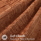 decorUhome Chenille Throw Pillow Covers 26x26 Set of 2, Thick Textured Slubby Neutral Decorative Pillow Covers with Elegant Design for Couch, Sofa, Living Room, Rust
