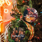 Personalized Christmas Ornaments 2025 Photo Ornament Christmas Tree Custom Ornaments with Picture Customized Ornaments for Family Couples Wedding Xmas Tree Home Decorations Set of 4