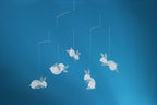 Flensted Mobiles Circular Bunnies Hanging Nursery Mobile - 21 Inches - High Quality Cardboard