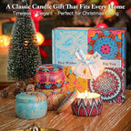 Scented Candle Gift Set - 4 Pack Long Lasting Classic Bohemian Scented Soy Wax Candles with Fig, Lemon, Spring & Lavender Scents, Aromatherapy Candles for Valentine's Day Gifts & Spring Home Décor