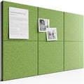 Bumusty Large Cork Board 36" x 24" Alternative - 6 Pack Felt Wall Tiles with 40 Safe Removable Adhesive Tabs, 30 Pushpins, Cork Boards for Walls Pin Board Bulletin Board Office Decor (Kelly Green)