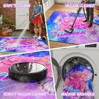 Pink Gaming Rugs for Girls Bedroom Butterfly Rug 4x6 ft Gaming Room Decor Gaming Area Rug Teen Gamer Blue and Pink Carpet for Livingroom,Kids Room,Playroom & Game Room Non-Slip Floor Mat
