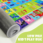 ABC Play Carpet for Kids – Extra Large Preschool Rug with ABCs, Numbers, Animals, and Colors for Playroom & Classroom - (78.7X59 Inches)