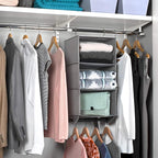 HOLDN’ STORAGE - 3 Shelf Hanging Closet Organizer with Metal Rod - Bamboo Inserted, Holds up to 24 pounds - 24” W x 12” D x 29.5”H - Perfect for College Dorms & RV Hanging Organizer