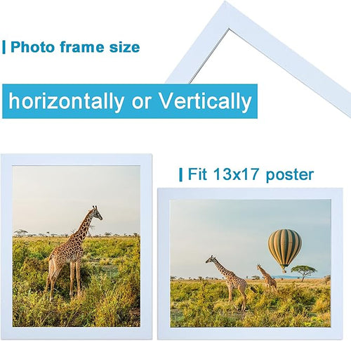 13x17 Picture frame Set of 3, wooden frame white for 13 x 17 Inch Picture Poster Photo with Durable Shatter Resistant Plexiglass,Wall Gallery 13 by 17 frame for Wall best gift