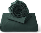 Bedsure Duvet Cover King Size with Fitted Sheet - 4 Pieces Prewashed Cotton-Like Polyester Extra Soft Bedding Set, Includes 1 Duvet Cover 104x90 Inches, 2 Pillow Shams, 1 Fitted Sheet, Forest Green
