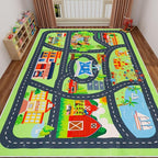 Kids Carpet Car Play Rug, City Life Traffic Road Kids Rug Playmat,Non Slip Children Educational Game Car Mat Area Rug for Playroom Baby Toddler Boys Bedroom Classroom (118X78.7 INCH, Style 2)