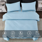 Maple&Stone Quilt Set King Size, Lightweight Light Blue Bedspread Ultrasonic Chevron Pattern Light Coverlet for All Season Comforter Bedding Decor - 3 Piece King Bed Cover Sets