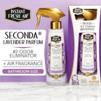 'Seconda' Toilet Spray - Bathroom Air Freshener & Toilet Bowl Odor Eliminator - For Home, Business, School - Bathroom Deodorizer Portable for Travel - Lavender Fragrance 10.1 fl oz.