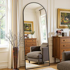 Full Length Mirror, 59"x19" Arched Full Body Mirror, Oversized Floor Mirrors, Leaning Free Standing Mirrors, Hanging Mounted Large Mirrors for Bedroom Dressing Room, Cloakroom, Black