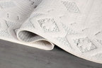 Modern Micro Loop Indoor Area Rugs for Living Room Bedroom Kitchen Geometric Trellis White 6x9 Luxury Durable Low and High Pile Non-Shedding Stain Resistant Soft Area Carpet 6 x 9