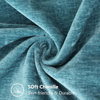 decorUhome Spring Chenille Soft Cozy Throw Pillow Covers 16x16 Set of 2, Modern Farmhouse Boho Velvet Decorative Pillow Cases with Stitched Edge for Couch Sofa Bed Home Decor, Teal