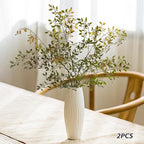 Fake Plants Eucalyptus Stems,Plastics Ficus Stems for Vase Artificial Plants,Greenery Stems for Vase Faux Plants Indoor,43.3" Faux Greenery Indoor Vase Fillers for Home Decor(3Pcs Orange)