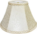 TOOTOO STAR Beige bell lamp shade, 8.75" top x 17.75" bottom x 11" straight height spider shade for Floor Light and Table Lamp, bohemian style decorative light yellow floral pattern