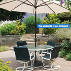 Giantex 40 lbs Patio Umbrella Base, 21.5" Round Market Umbrella Stand for 1.5''-1.9'' Umbrella Poles, Heavy Duty Resin Base with Metal Support Holder for Deck Garden Poolside (40 lbs)