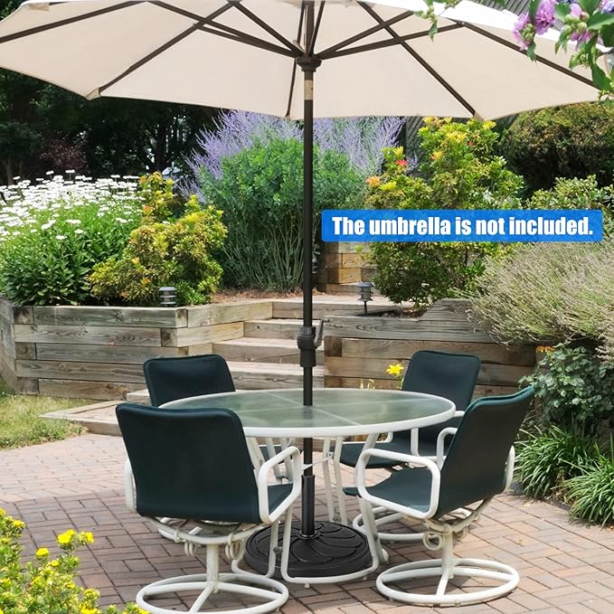 Tangkula Umbrella Base, 40 lbs Capacity Heavy-Duty Patio Outdoor Round Umbrella Stand for 9 ft Umbrella, Fit for 1.5-1.9 inches Table Market Offset Pool Umbrella, Weighted Umbrella Base